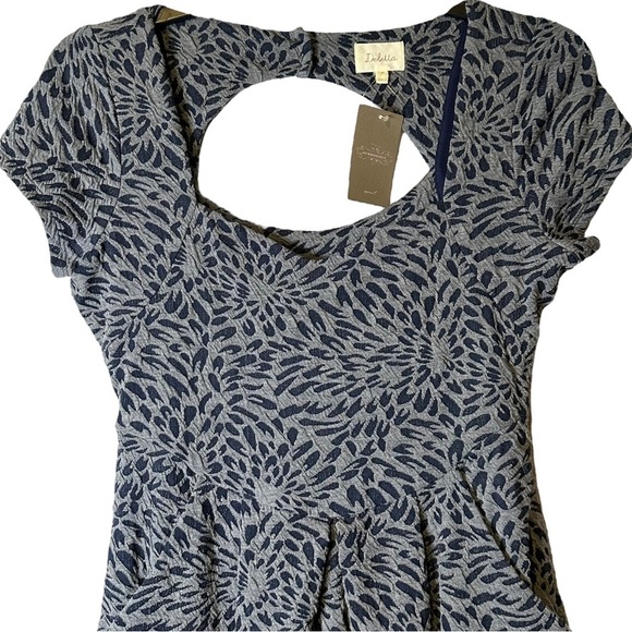 Anthropologie‎ Deletta Floral Caledonia Dress Blue Gray NWT Size Medium - Picture 3 of 15